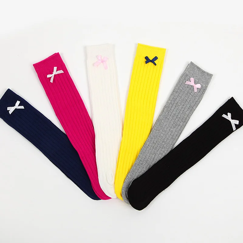 Носки для малышей длинные Весна и осень лук узел мягкие носки из хлопка