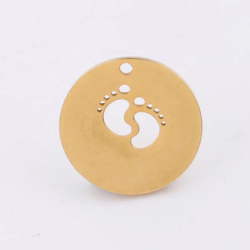 10 шт./лот подвески из нержавеющей стали зеркальные Полированные Круглые