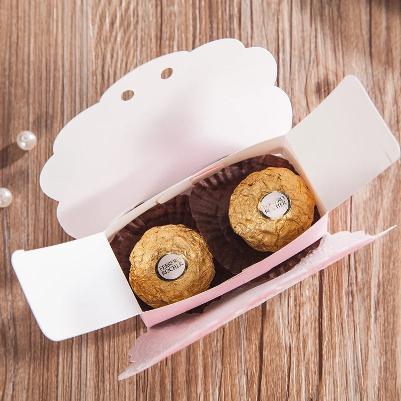 Сладкий Розовый Цвет Свадьба Конфеты Коробка подарка Партии фавор держатель 50