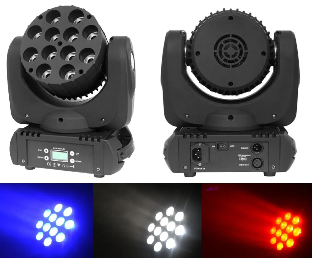 

2xlot Бесплатная доставка светодиодный сценический свет 12х10вт 4в1 RGBW мини LED Moving Head Spot Wash Lights 150 Вт DJ диско шар лазерный проектор лампа