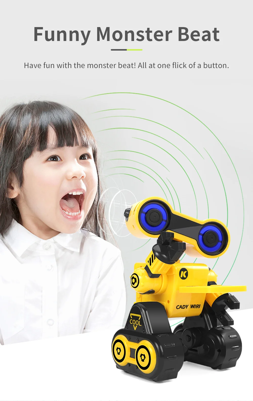 Интеллектуальный робот EBOYU JJR/C JJRC R13 Cady WIRI, программируемый музыкальный танец, игрушка-робот для детей в подарок