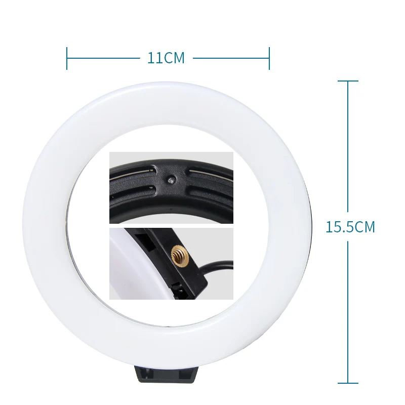 6-дюймовый светодиодный селфи кольцо светильник 5W 5500K Студия фотография заполнить кольцевой светильник для iphone смартфона макияж