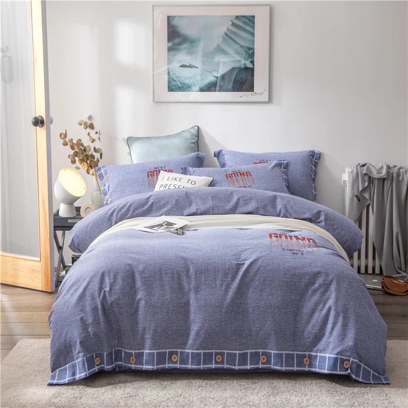 

Cotton wool Bedsheet set Quilt/Duvet cover Bed set Pillowcase Embroidery Luxury Bedding set Queen King size 4Pieces