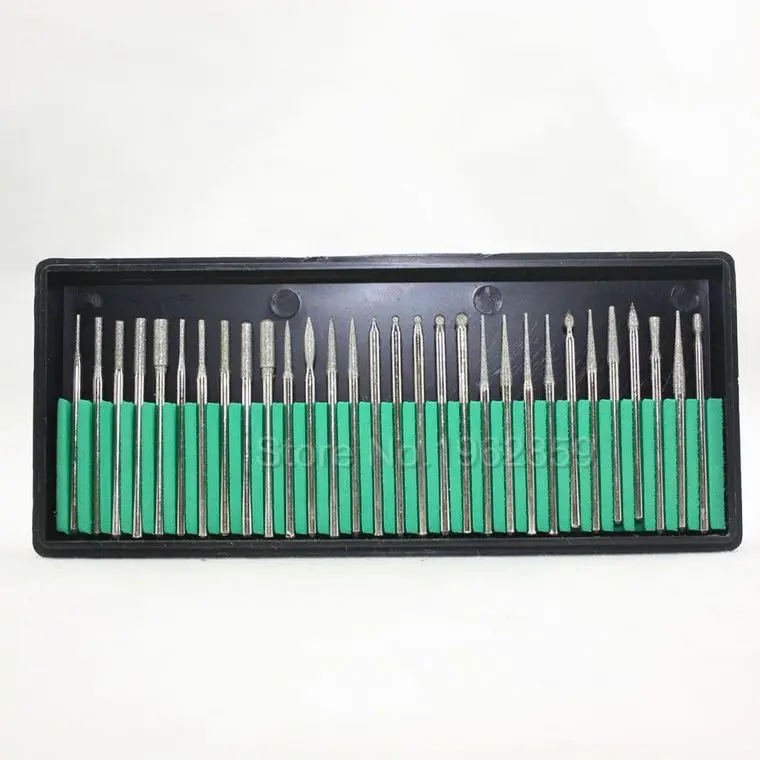 30 штук/коробка Стоматологическое лабораторное оборудование Алмазные сверла Мельницы Зубные сверла Ювелирные инструменты Шпилька Диаметр 2,35 мм Полировочные абразивные кончики.