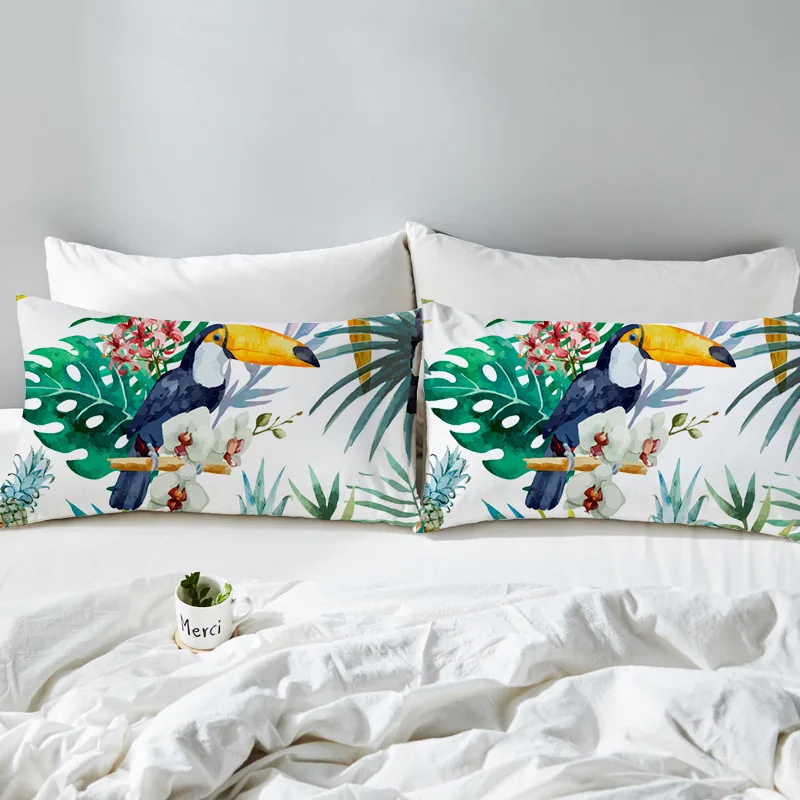 Set of 2 Cute Animal Pillow Cases Flamingos Husky Elephant Print Pillowcase Super Soft Cover for Wedding Valentine's Gift | Дом и сад