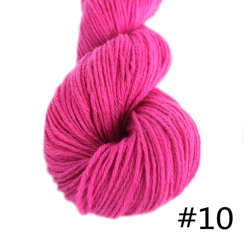 10 Fuchsia Пряжа лотоса супер мягкая кашемировая DK пряжа цвет#01-#30 натуральный кашемир 4plys ручная вязка цвет ed DIY вязание крючком - Цвет: 10 Fuchsia