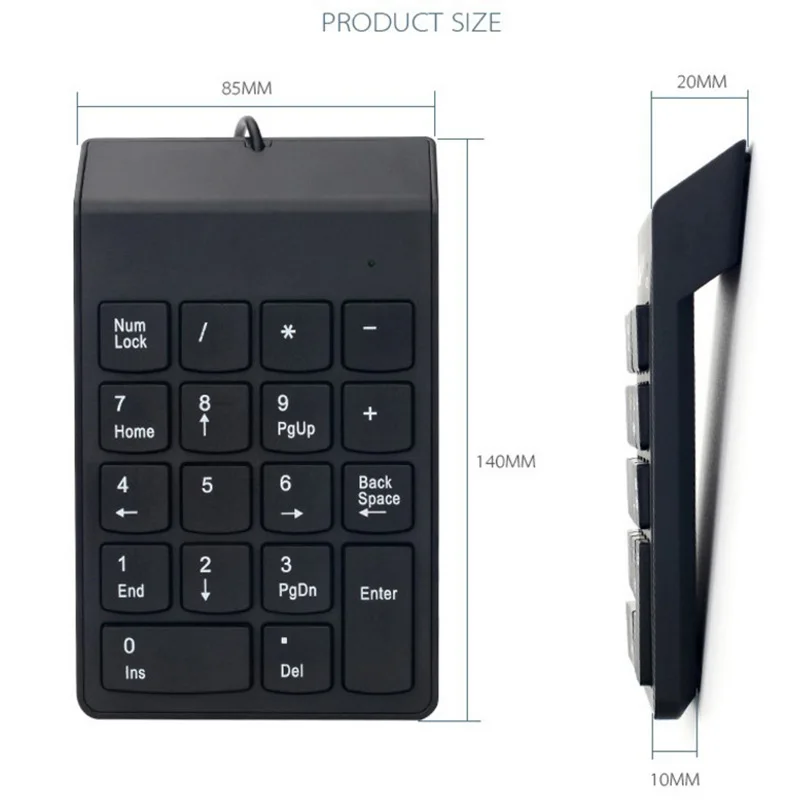 Цифровая клавиатура Numpad мини-проводной USB 18 клавиш цифровой клавиатуры для