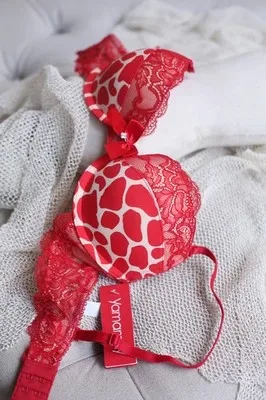 S39 Smoothens Sexy and Comfortable Leopard Push-up Dapperly Bra Set Women's Underwear Black White | Женская одежда