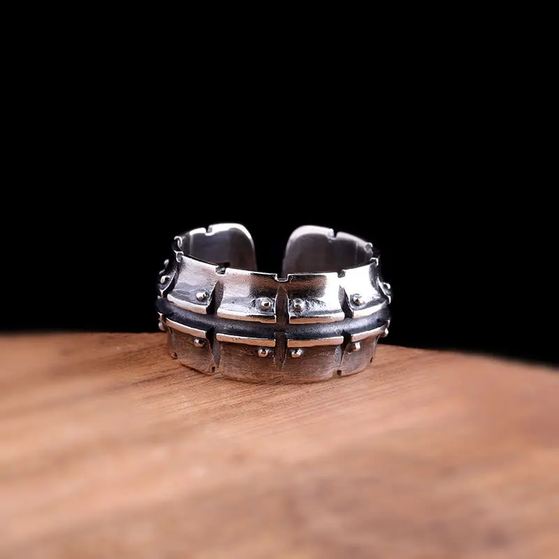 Мужское кольцо с открытым кольцом из 100% серебра принтом в виде персонажа ный