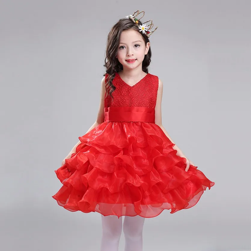 Платье наивысшего качества с цветочным рисунком на свадьбу для девочек бальное