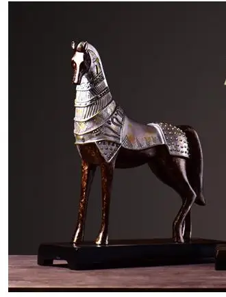 American Animal head Trotting Horse Statue Figurine Miniture Home Office Decoration Resin Craft art home | Дом и сад