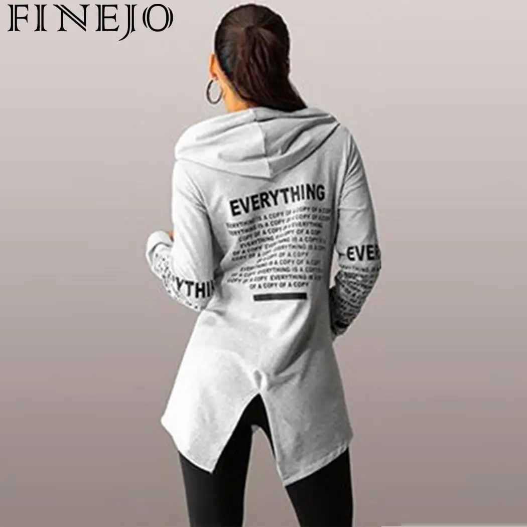 Женские толстовки с капюшоном FINEJO повседневные длинным рукавом и буквенным