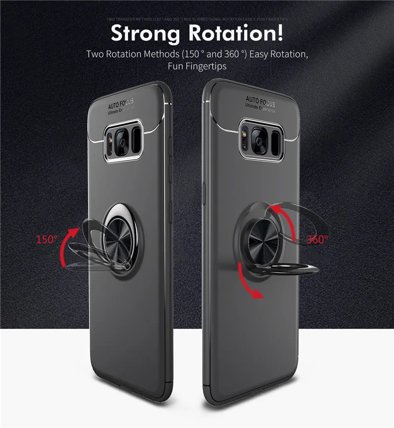 Чехлы для телефонов samsung Galaxy s8 s9 s10 plus, магнитное кольцо-кронштейн, автомобильный держатель, роскошная силиконовая Противоударная задняя крышка s10e funda