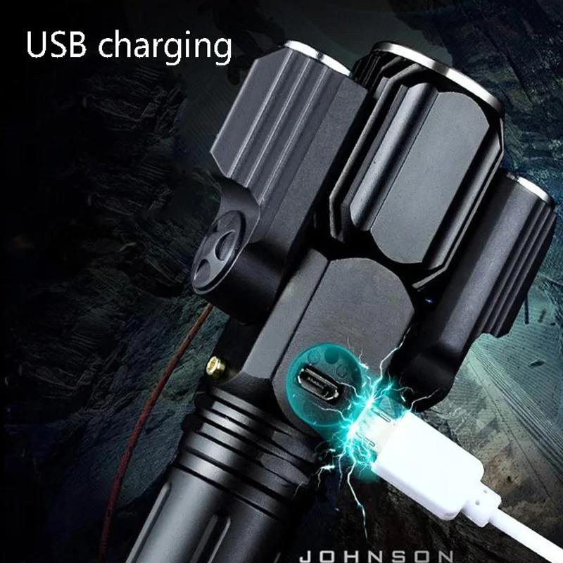 Светодиодный фонарь зарядка через usb xm l t6 поворотный зум 3 головной светильник s