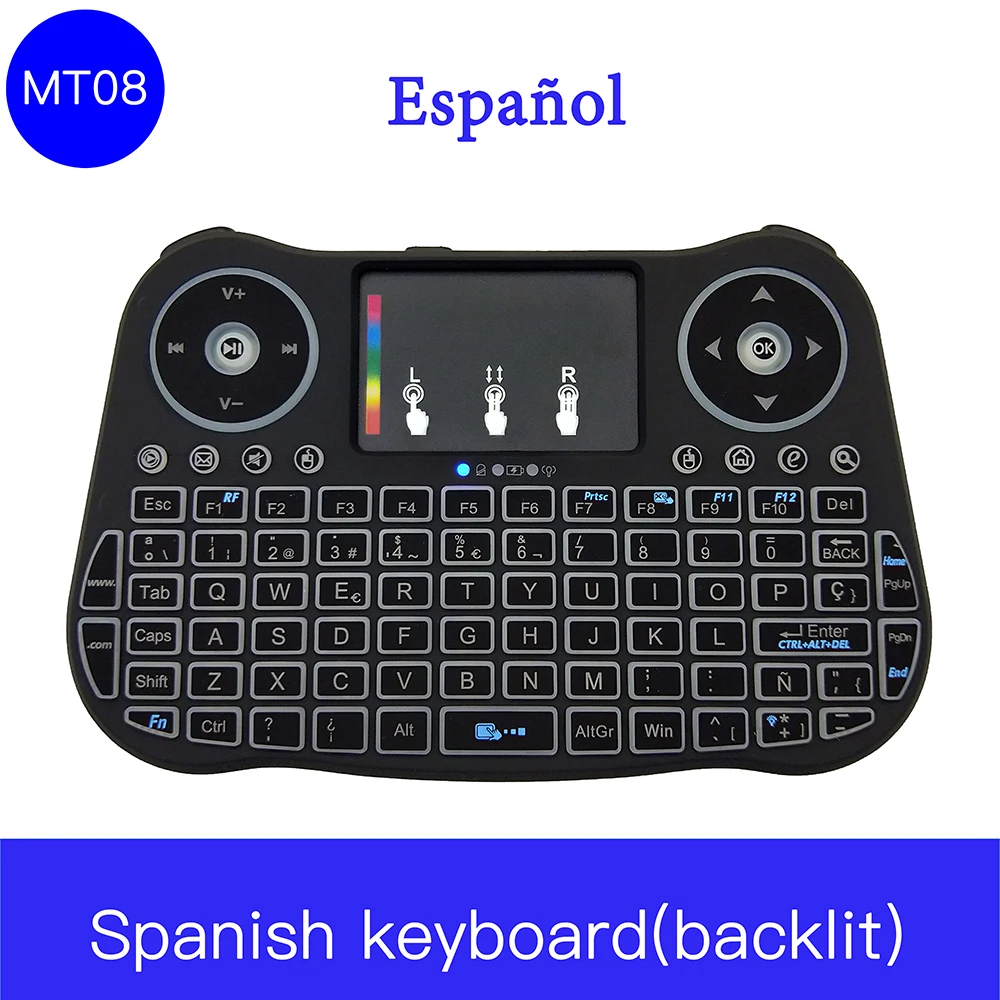 Slim Portable Mini Wireless Keyboard MT08 Spanish For Tablet Laptop Smartphone iPad Support IOS Android System Phone Universal | Компьютеры