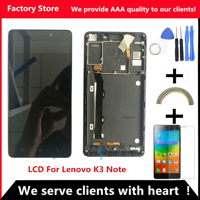 ЖК дисплей с рамкой для Lenovo K3 Note 5 дюйма 100% протестированный качество AAA экран
