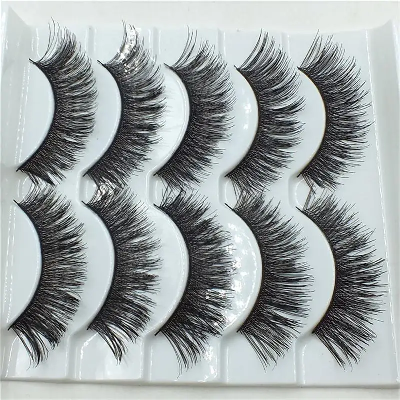 5 пар профессиональных черных длинных толстых накладных ресниц большие