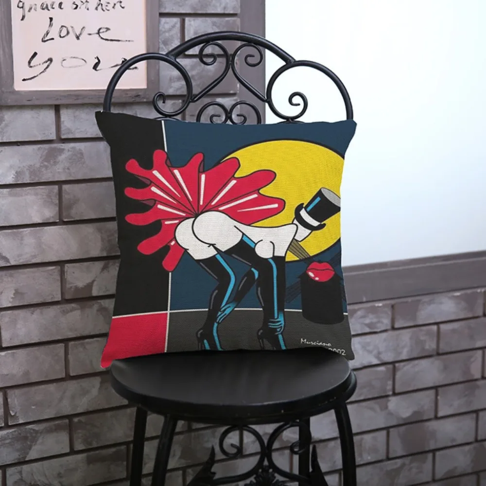 Поп арт сексуальная обнаженная городская подушка для девочки чехол картина