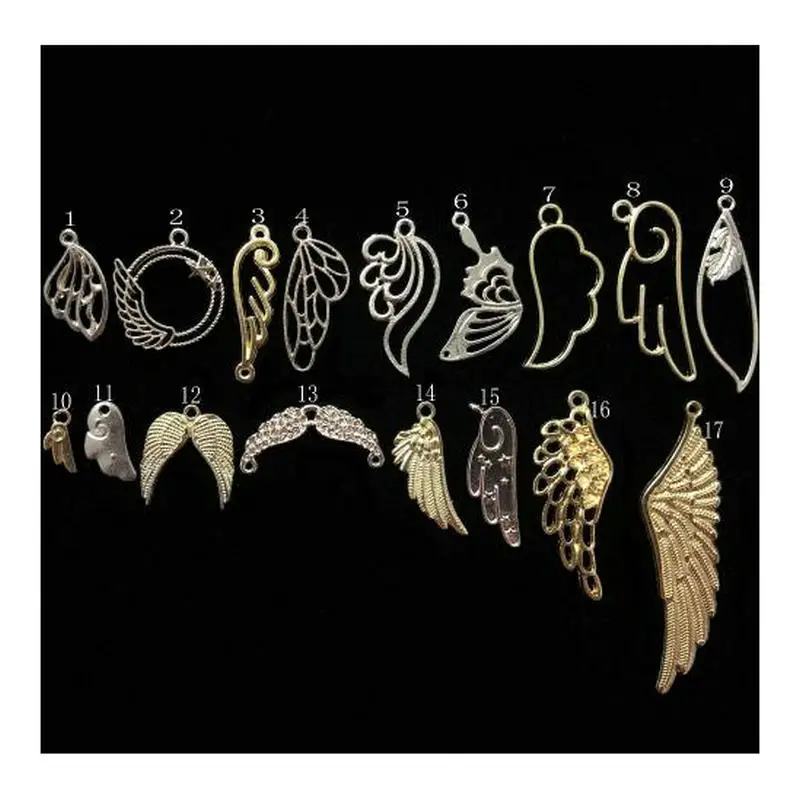 

10pcs Cute Flying Wings Open Bezel Jewelry Findings Pendant Accessories DIY Handmade Kawaii Angels Metal Frame Stuff Resin Craft