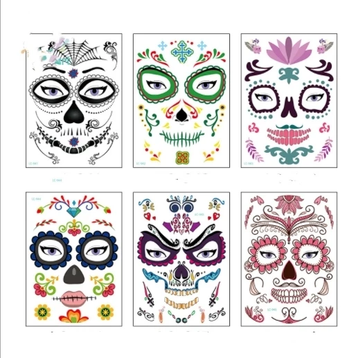 6 шт./пакет с изображением мертвых черепов на Хэллоуин праздничные товары для