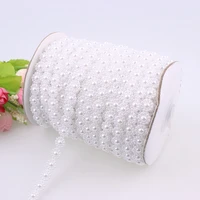 10mm 17mm 2 yards sun flower abs imitation pearl beads cotton line chain trim for diy wedding party decoration
