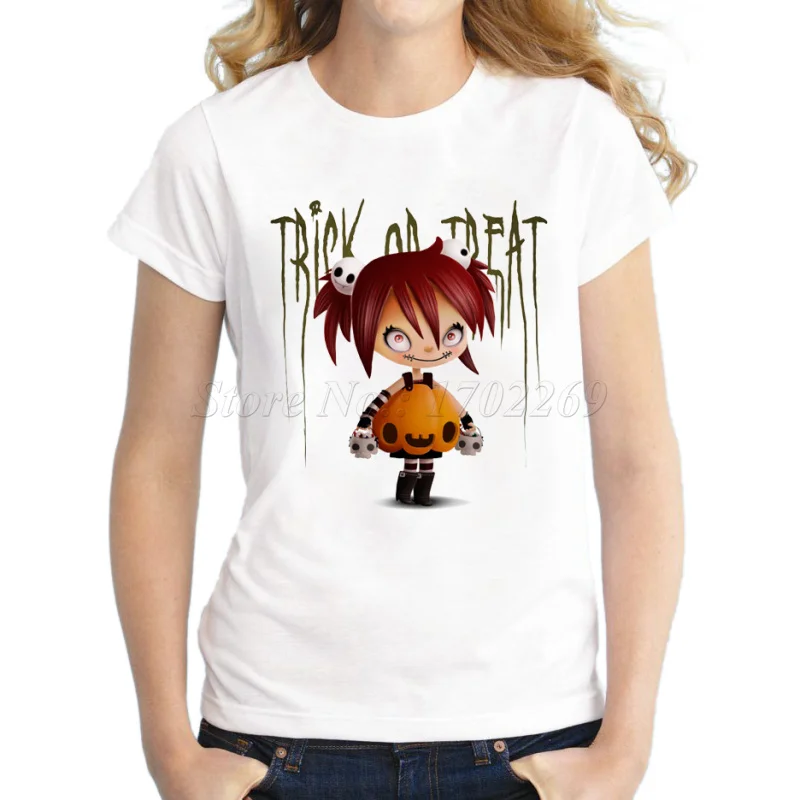 Новая модная женская футболка с принтом тыквы на Хэллоуин Креативный дизайн