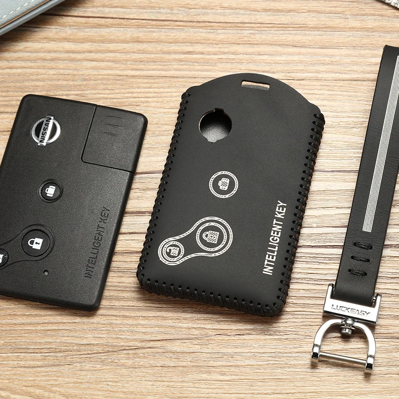 High quality Top Layer Leather key cover OEM 2004-2020 For Nissan Teana MURANO car case holder intelligent accessories | Автомобили и