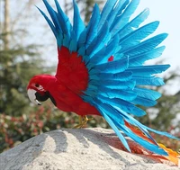 large 35x45cm red blue feathers parrothandmade modelspreading wings feathers bird stage prophome garden decoration toy w0887