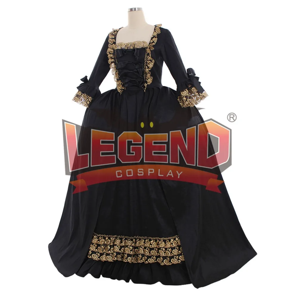 Marie Antoinette Gown Dress Rococo 18th Century black dress cosplay costume custom made | Тематическая одежда и униформа