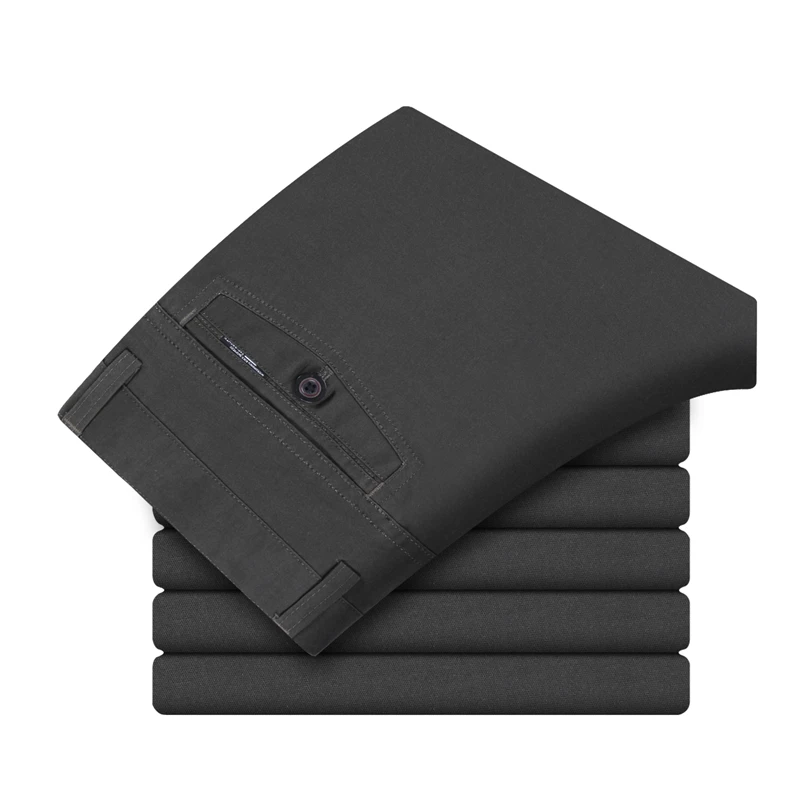 High Quality New Arrival Men's Fashion Slim Fit Clothes Men Solid Color Suit Pants Non-Iron Business Formal Casual Trousers | Мужская