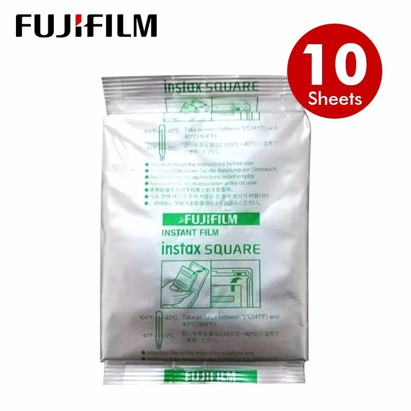 10 Sheets Оригинальная Fujifilm Instax квадратная мгновенная белая пленка 10 до 100 листов для Fuji SQ10 6 20 SP2 Гибридный формат камер - Цвет: 10 Sheets