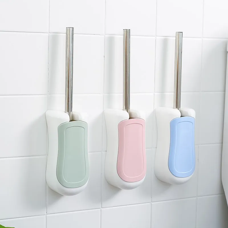 

Toilet Brush Creative Wall-Mounted Home Bathroom Stainless Steel Long Handle Toilet Brush Set Cleaner Bathroom Cleaning Tools