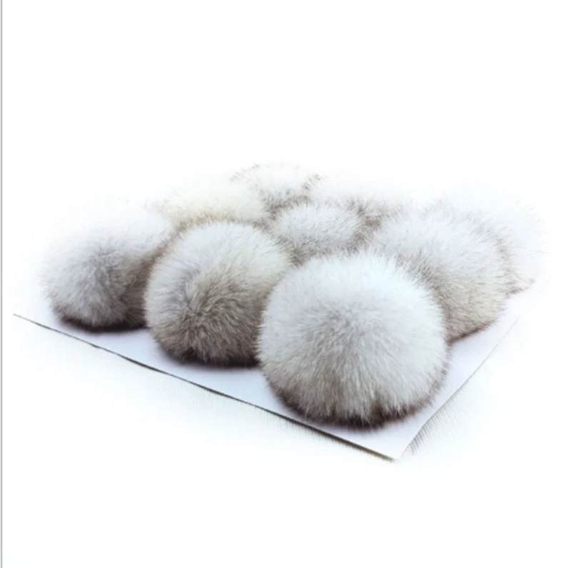 9 см оптовая продажа настоящая лиса помпон аксессуары красочный шар пушистый