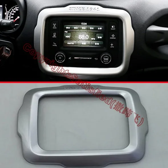 

ABS Pearl Chrome Inside Interior center control Cover Trim For JEEP Renegade 2015 2016 2017