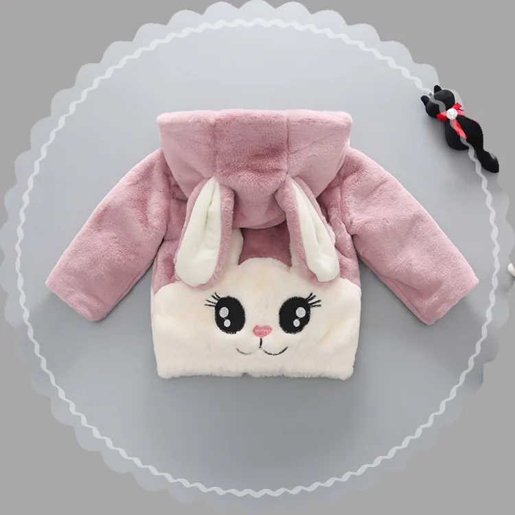 Baby Girls Jacket Autumn Winter Coat Kids Warm Thick Hooded Children Outerwear Toddler Girl Boy Bear Clothing | Детская одежда и