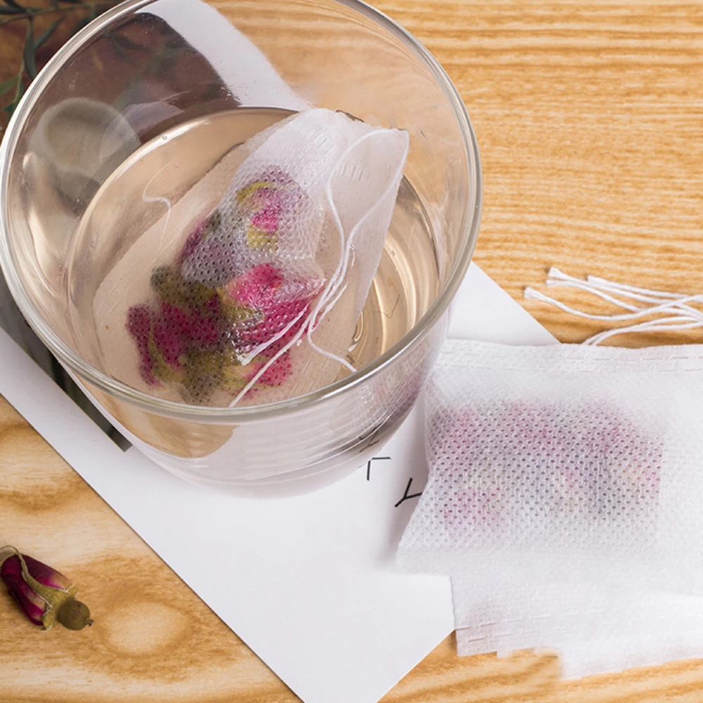 Teabags 100Pcs/Lot 8X12 CM Empty Scented Tea Bags With String Heal Seal Filter Paper for Herb Loose Bolsas de te | Дом и сад