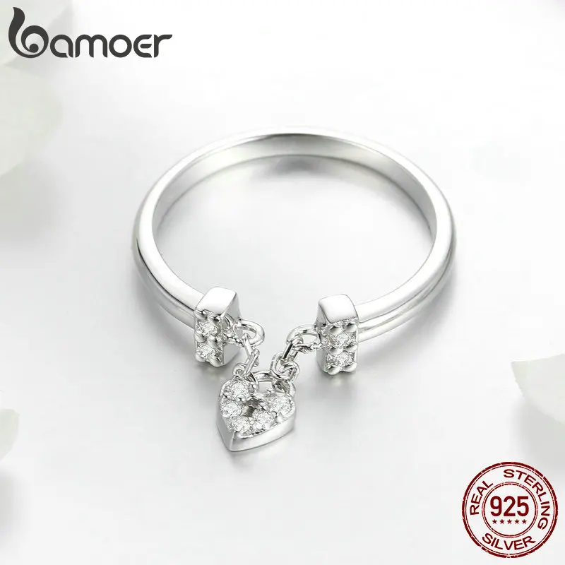 Женские свадебные кольца BAMOER из серебра 925 пробы с люминесцентным кубическим
