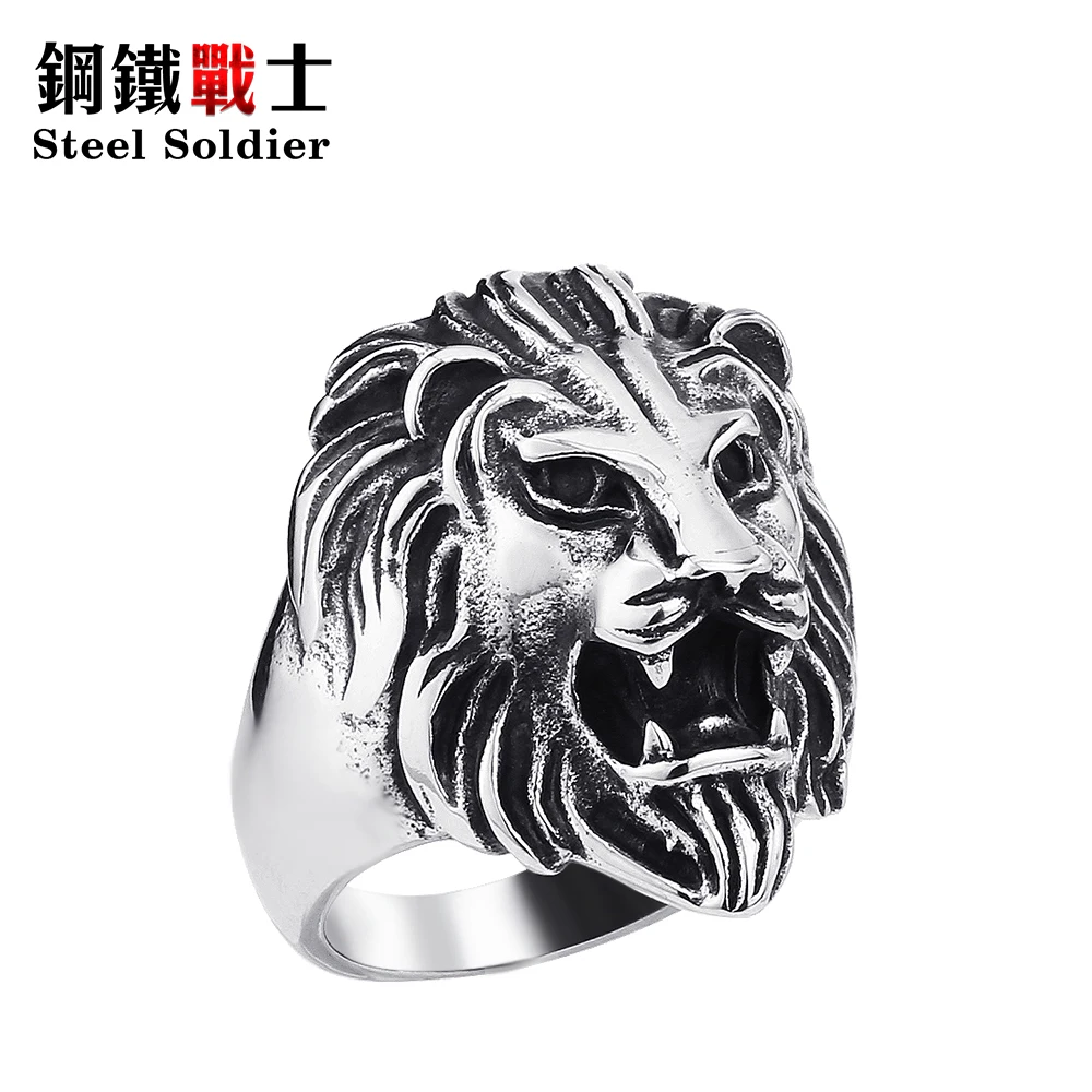 Мужское кольцо из нержавеющей стали с головой льва|lion head ring|ring forrings for men |
