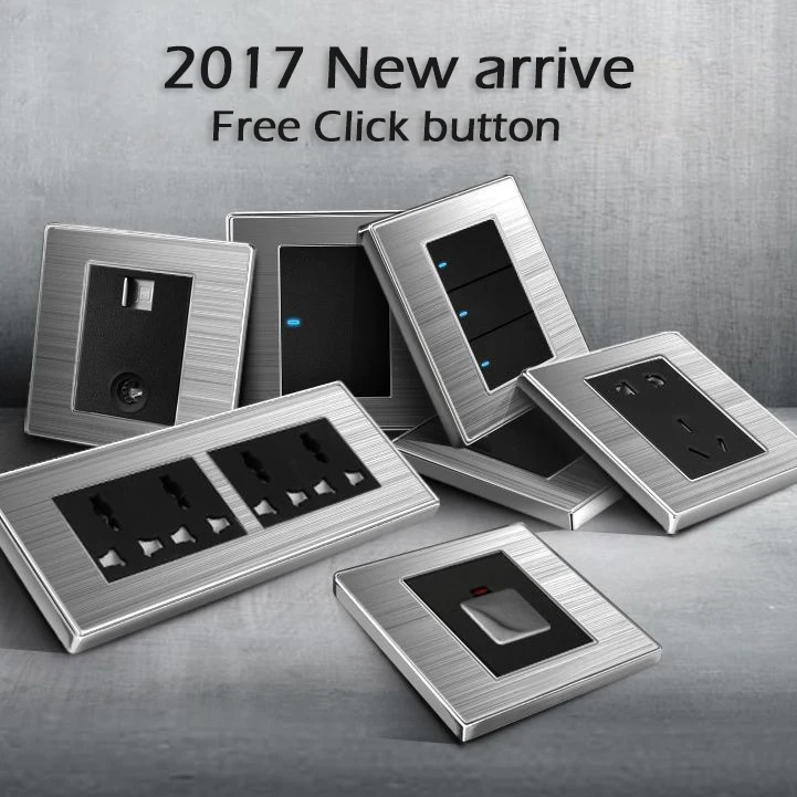 Atlantic стены телефонная розетка с Интернет RJ45 Outlet enchufe Нержавеющая сталь матовый