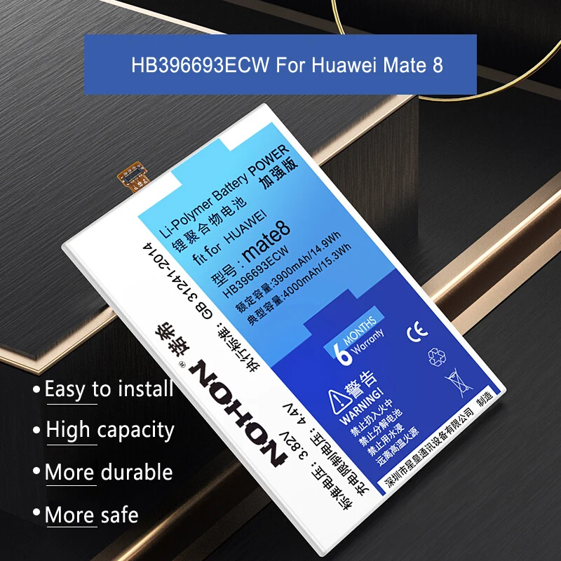 NOHON телефон батарея для huawei mate 8 9 7 S 7 Lite батарея HB396693ECW HB396689ECW Honor 6 P литий-полимерная сменная батарея