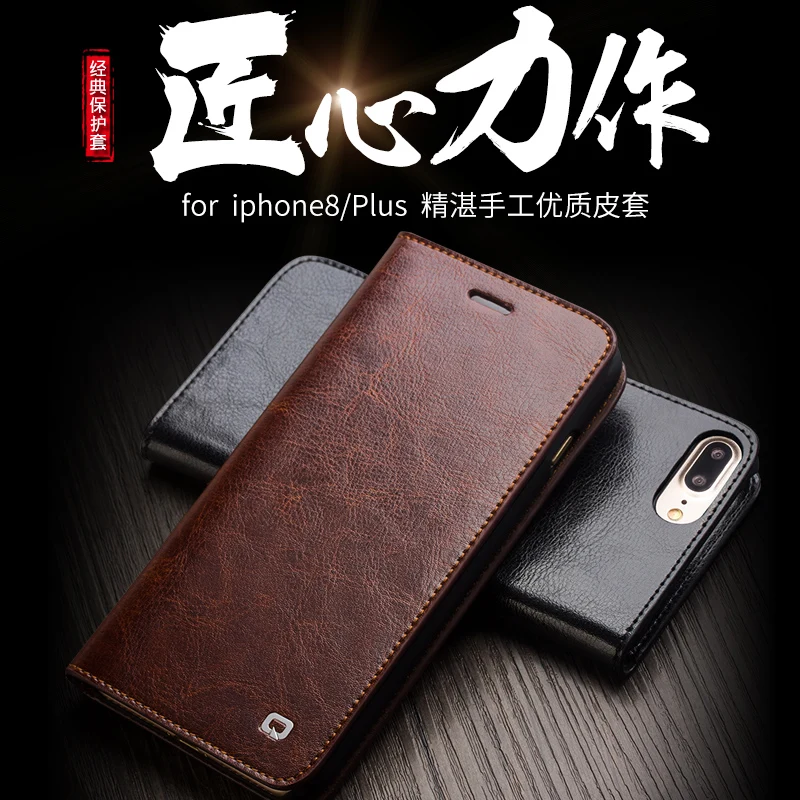 Чехол из коровьей кожи для iphone8 Qialino брендовый флип-чехол натуральной iphone 8 plus