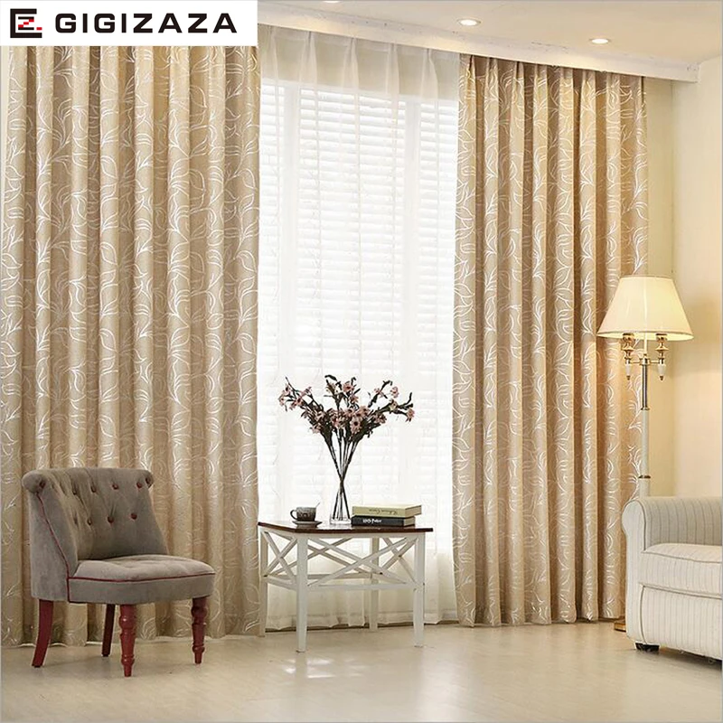 Новые листья Синель Жаккардовые жалюзи ткань оконные шторы GIGIZAZA серебро черный
