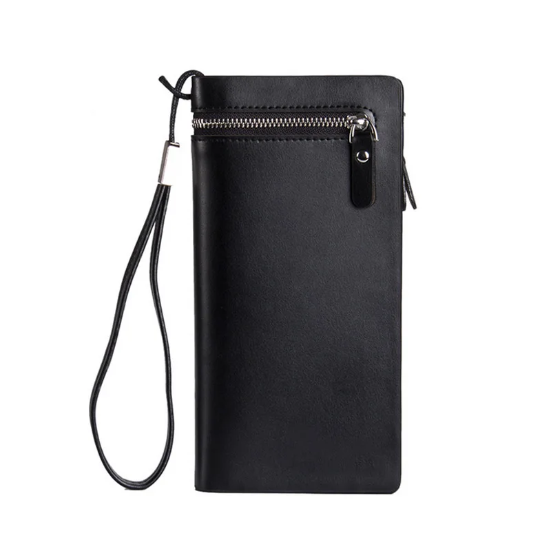 Длинный кошелек для мужчин модный клатч из искусственной кожи на молнии с