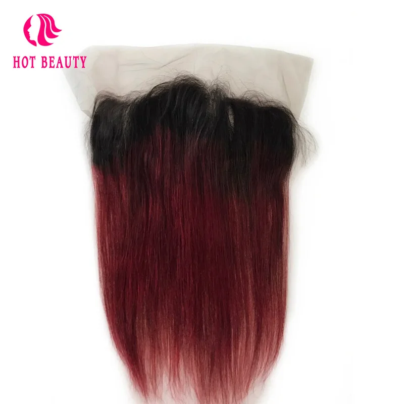 Горячие красивые волосы прямые Омбре бразильские свободная часть винного цвета