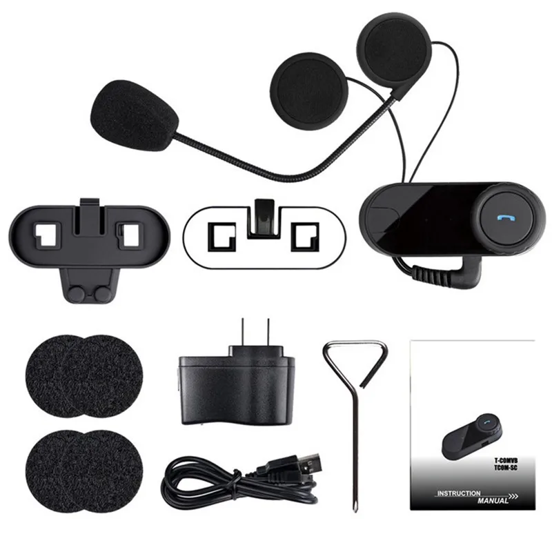 1 Пара мотоциклетный шлем Связь системы T COMVB гарнитура Bluetooth FM радио