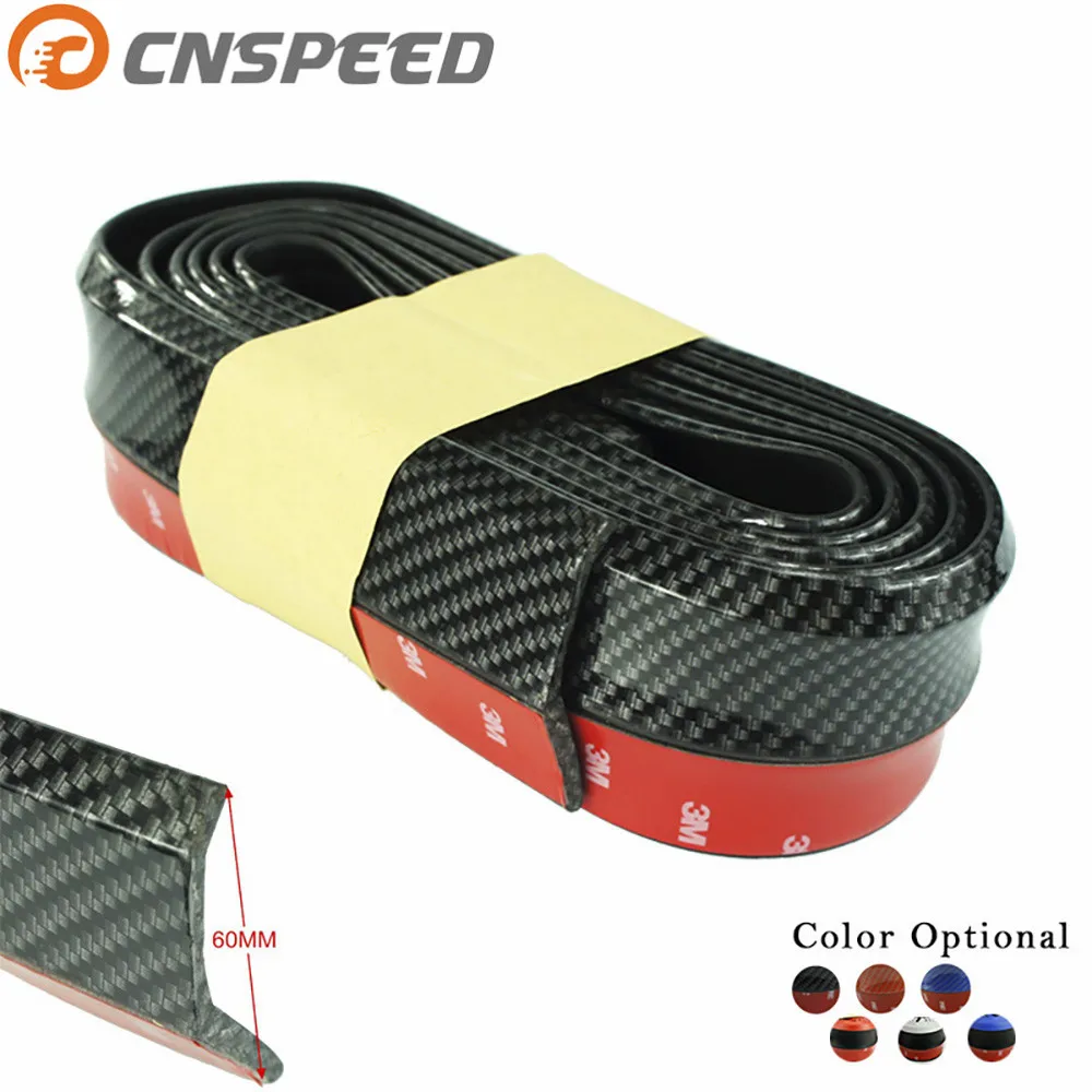 CNSPEED Новая мягкая черная резиновая лента для бампера из углеродного волокна