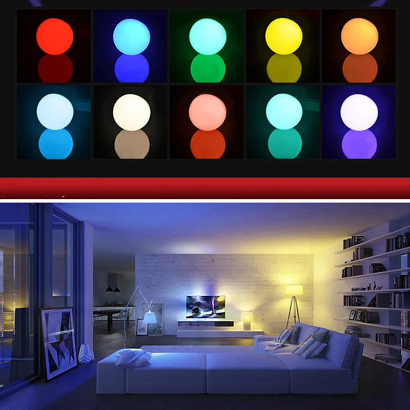 RGB Color Changing E27 LED Light Bulb 10W Lamp 85V-265V + Remote Controller Living Room Bedroom Energy Saving | Освещение