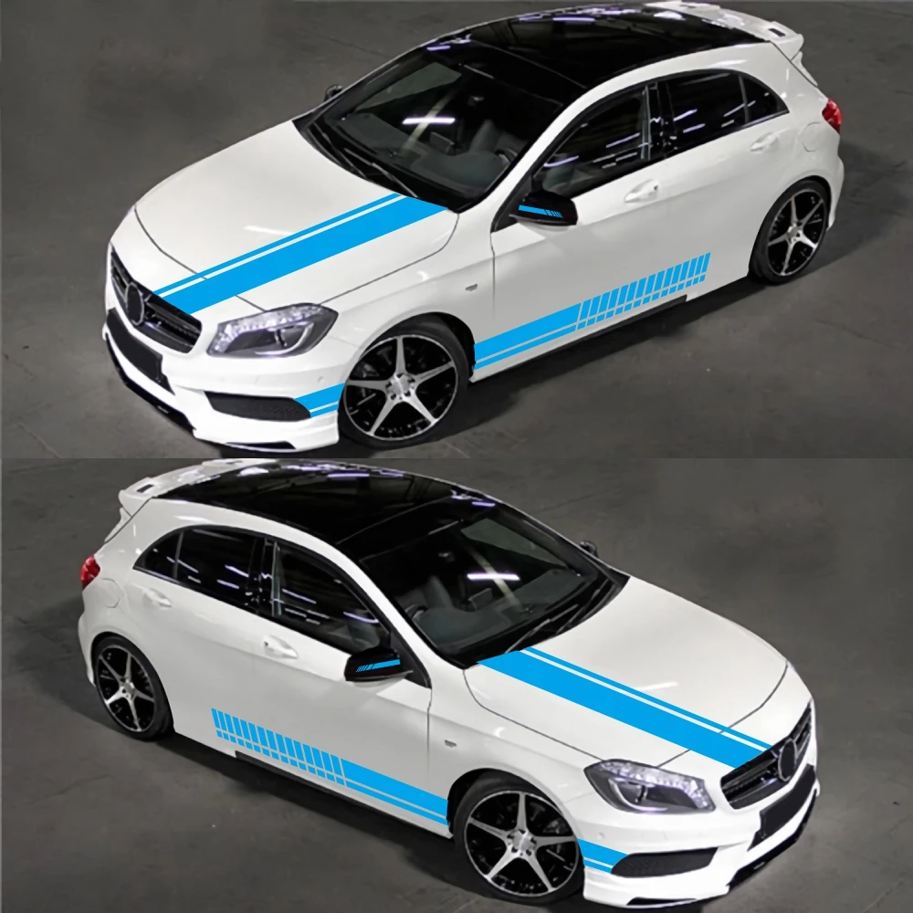 5 шт. D 936 Длинные полосатые наклейки для гоночного автомобиля автомобильные виниловые черный/белый/красный