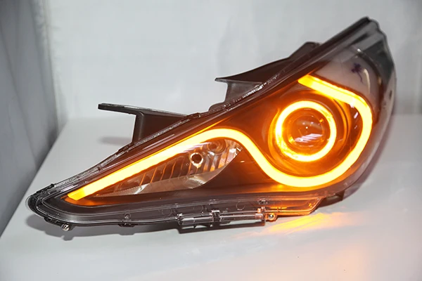 For Sonata I45 LED Strip Head Lamp For HYUNDAI 2009 2010 2011 2012 2013 Year Double Color With Daytime Running Lights