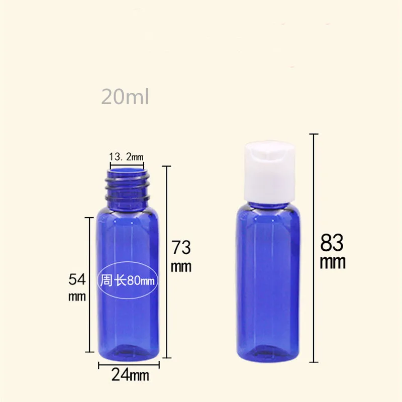 100PCS*20ml Press Screw Cap Bottle Empty Plastic Cosmetic Container Small Sample Lotion Refillable Essential Oil Makeup Packing | Красота и